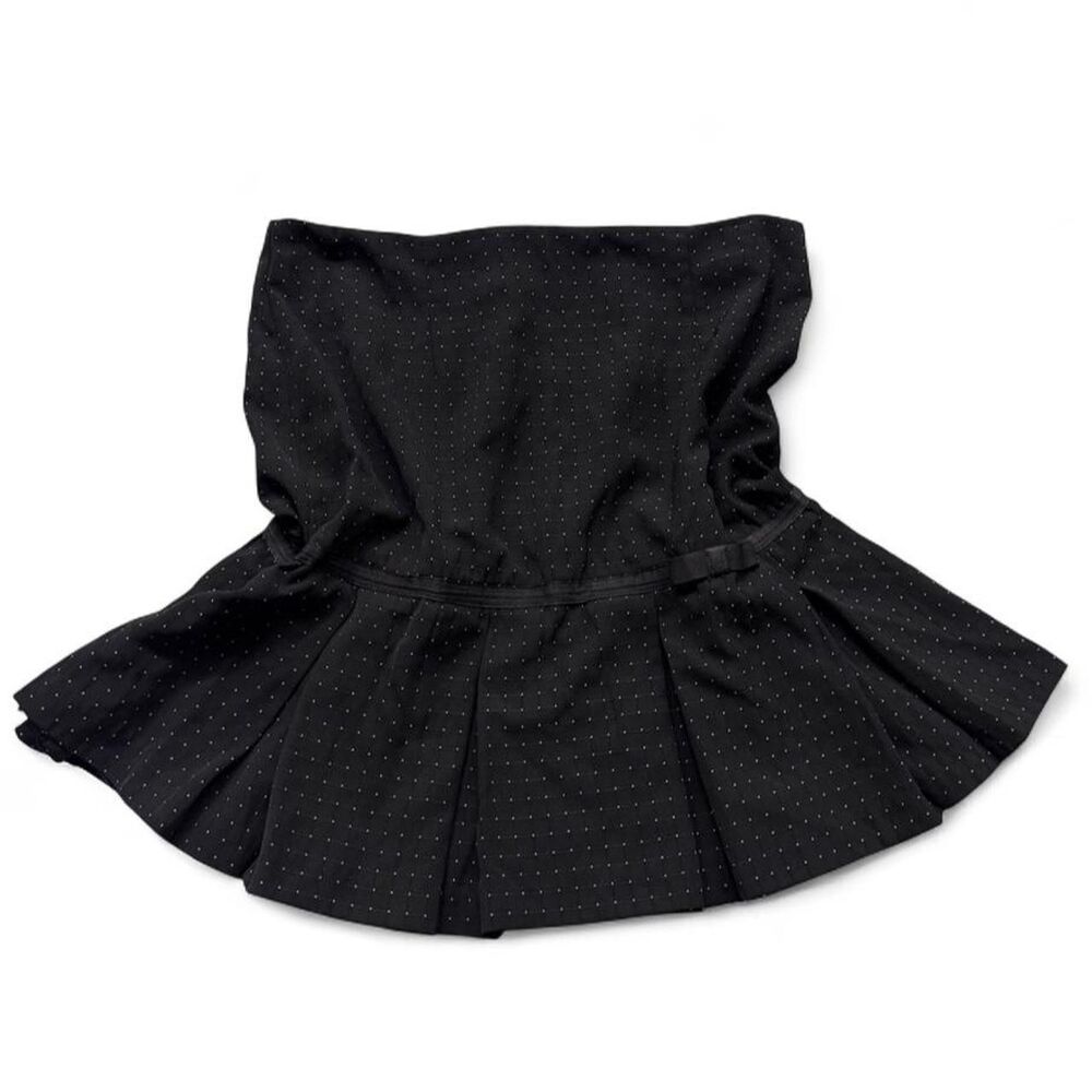 Vintage Fashion Bug Women's Black and Purple Polka Dot Skirt
